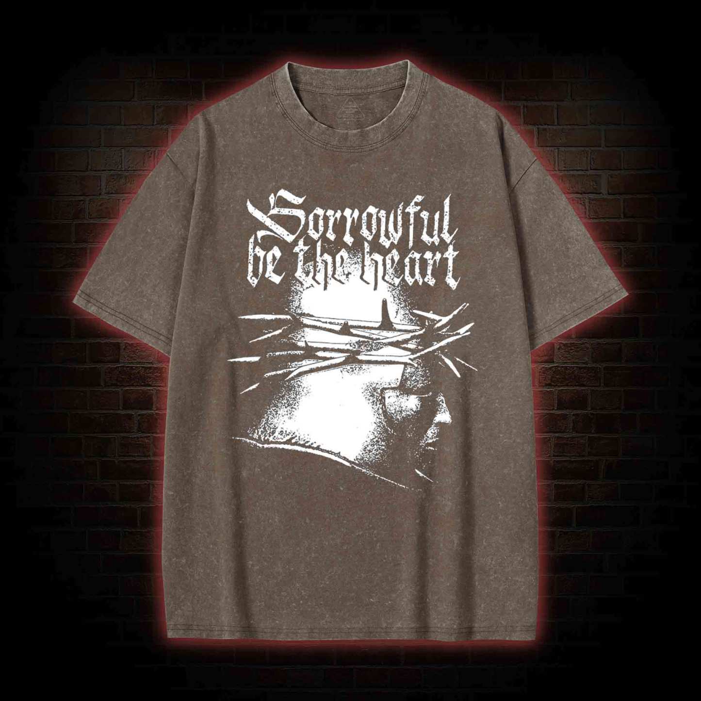 Sorrowful be the heart Washed T-shirt
