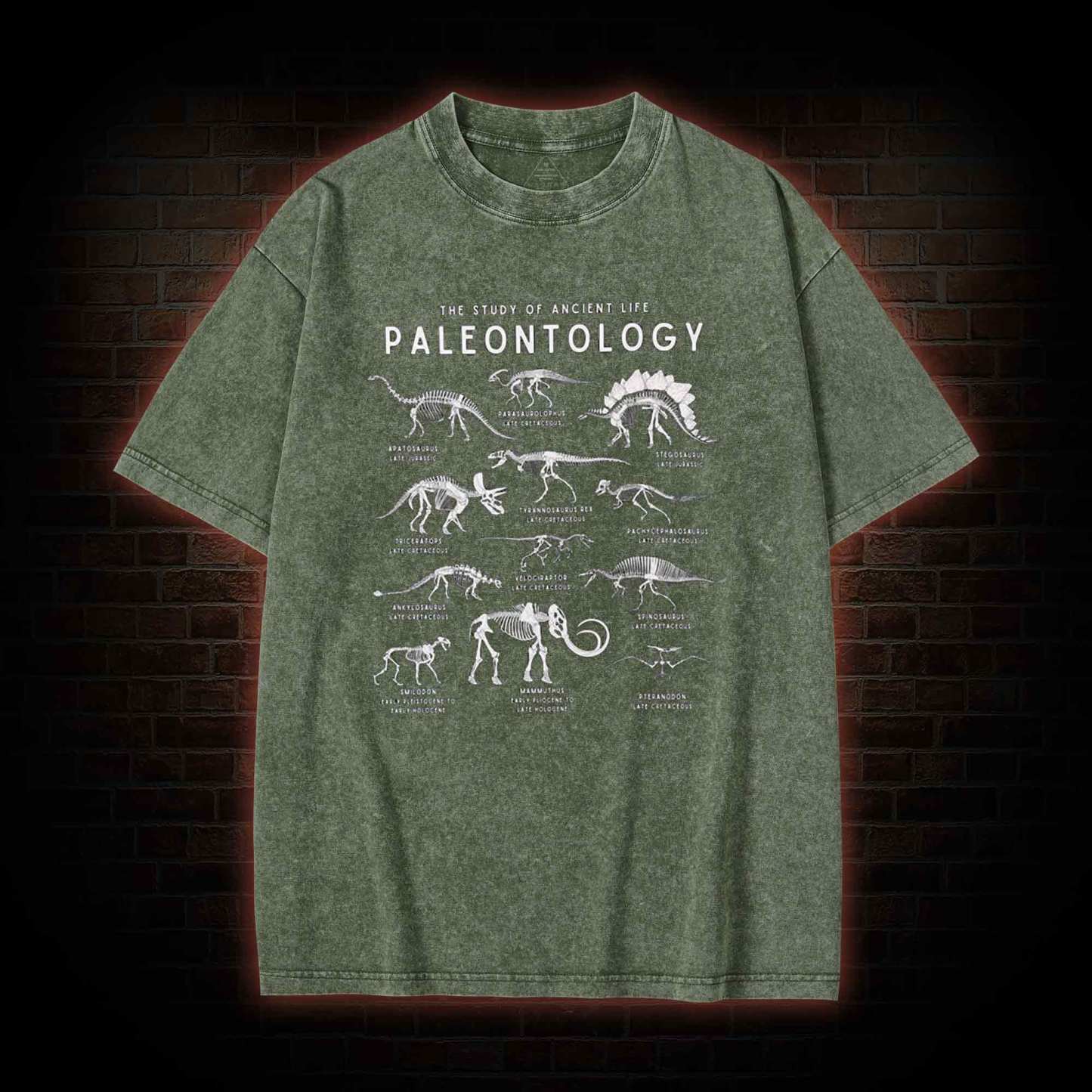 Dinosaur Species Skeleton Washed T-shirt