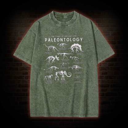 Dinosaur Species Skeleton Washed T-shirt