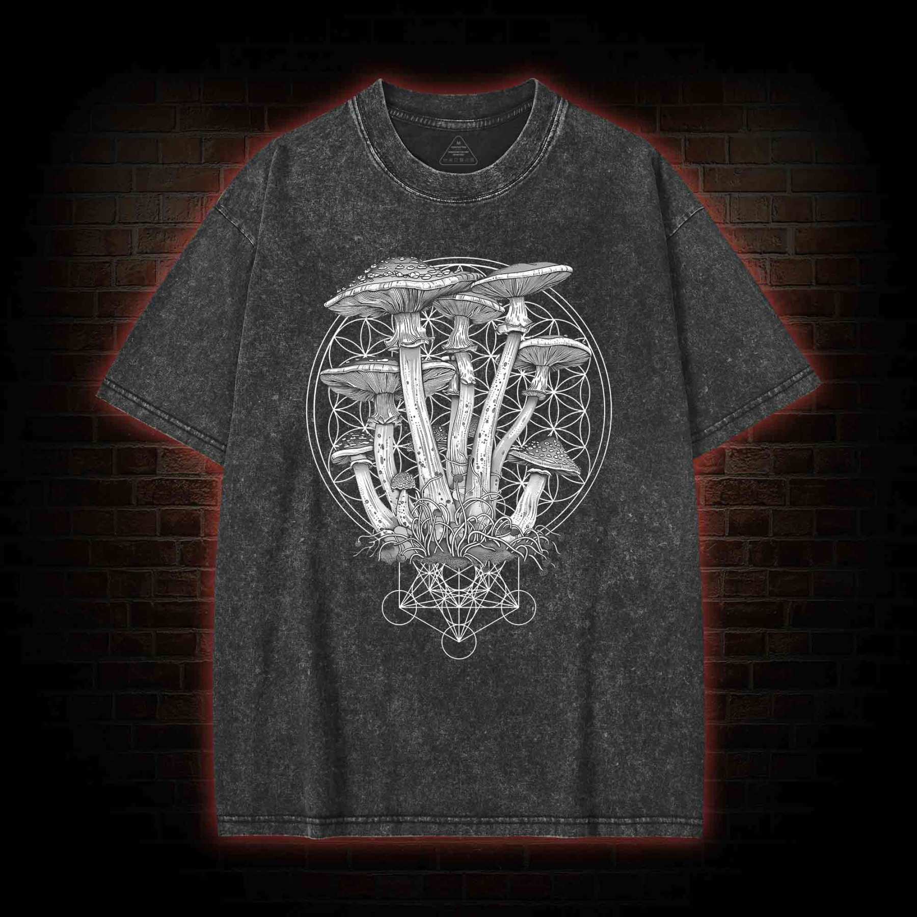Mushroom Decor Party Washed T-shirt