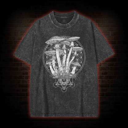 Mushroom Decor Party Washed T-shirt