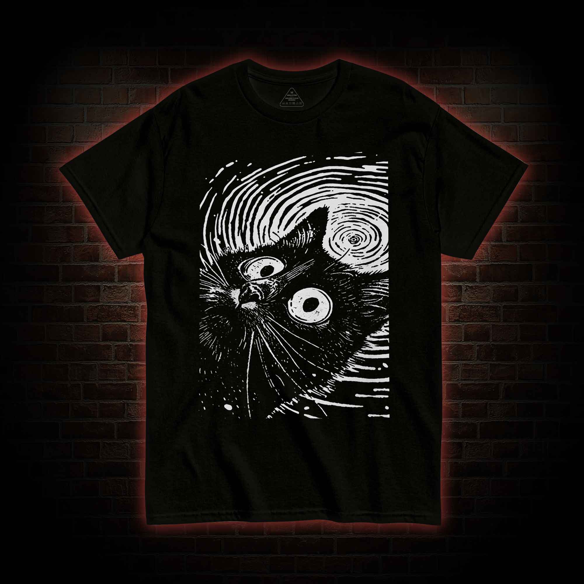 Psychedelic Weirdcore Cat T-shirt