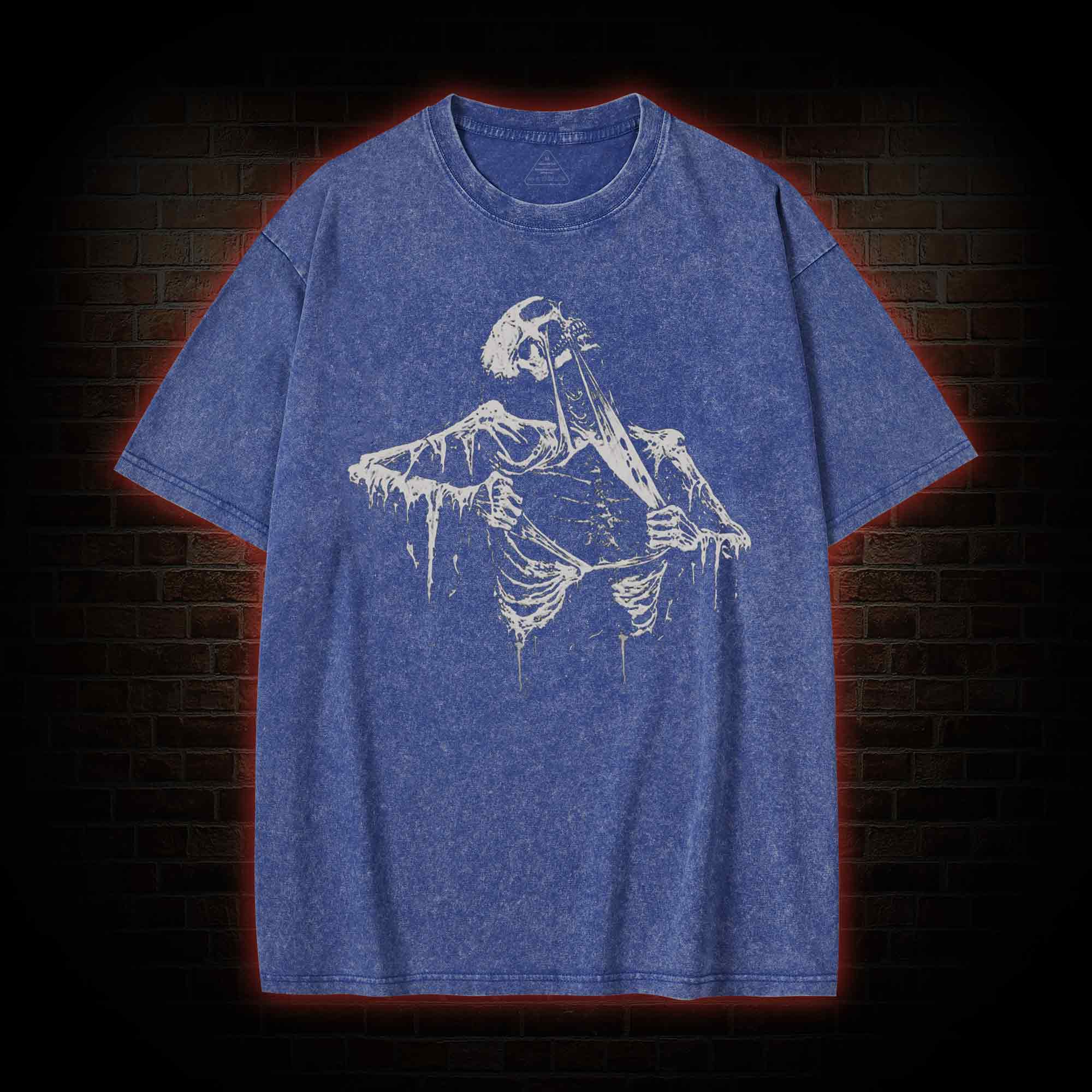 Skeleton Ripping Rib Cage Washed T-shirt