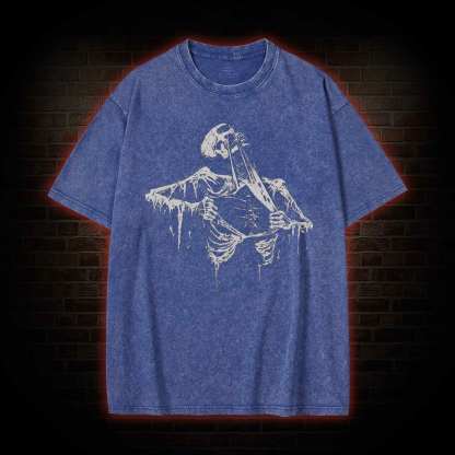 Skeleton Ripping Rib Cage Washed T-shirt