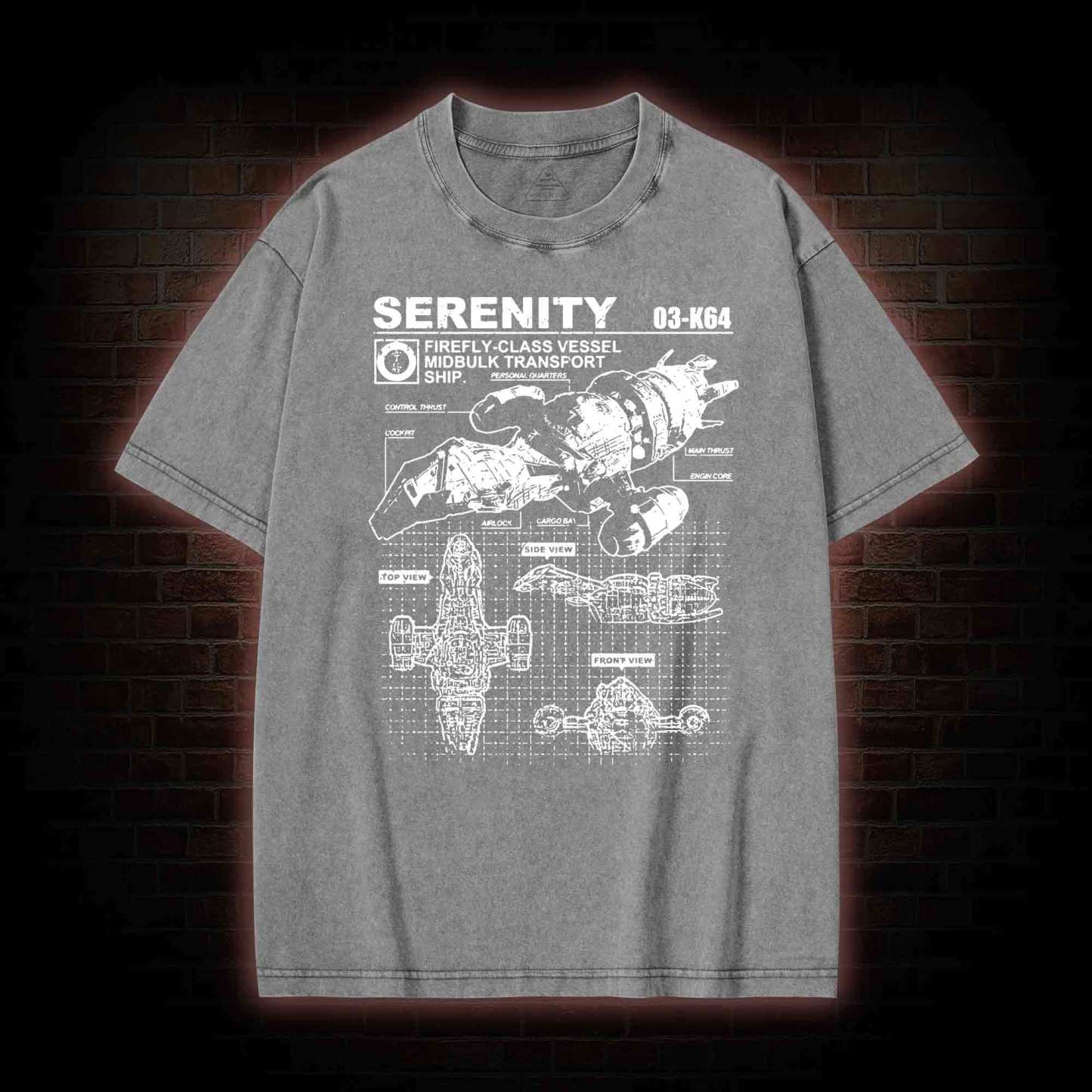 Firefly vessel Washed T-shirt