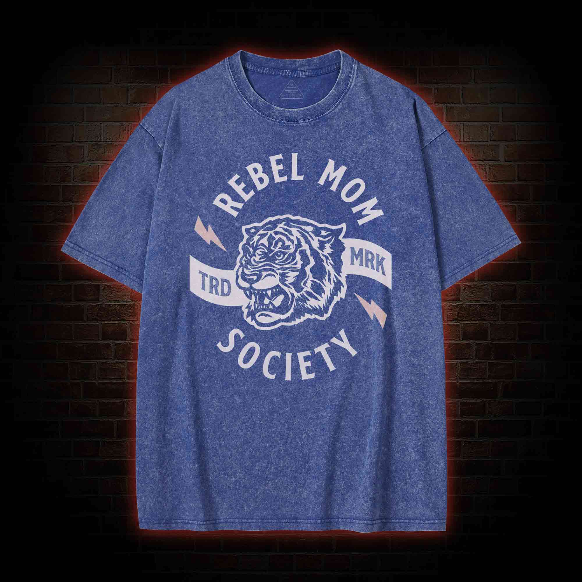 Rebel Mom Society Tiger  Washed T-shirt