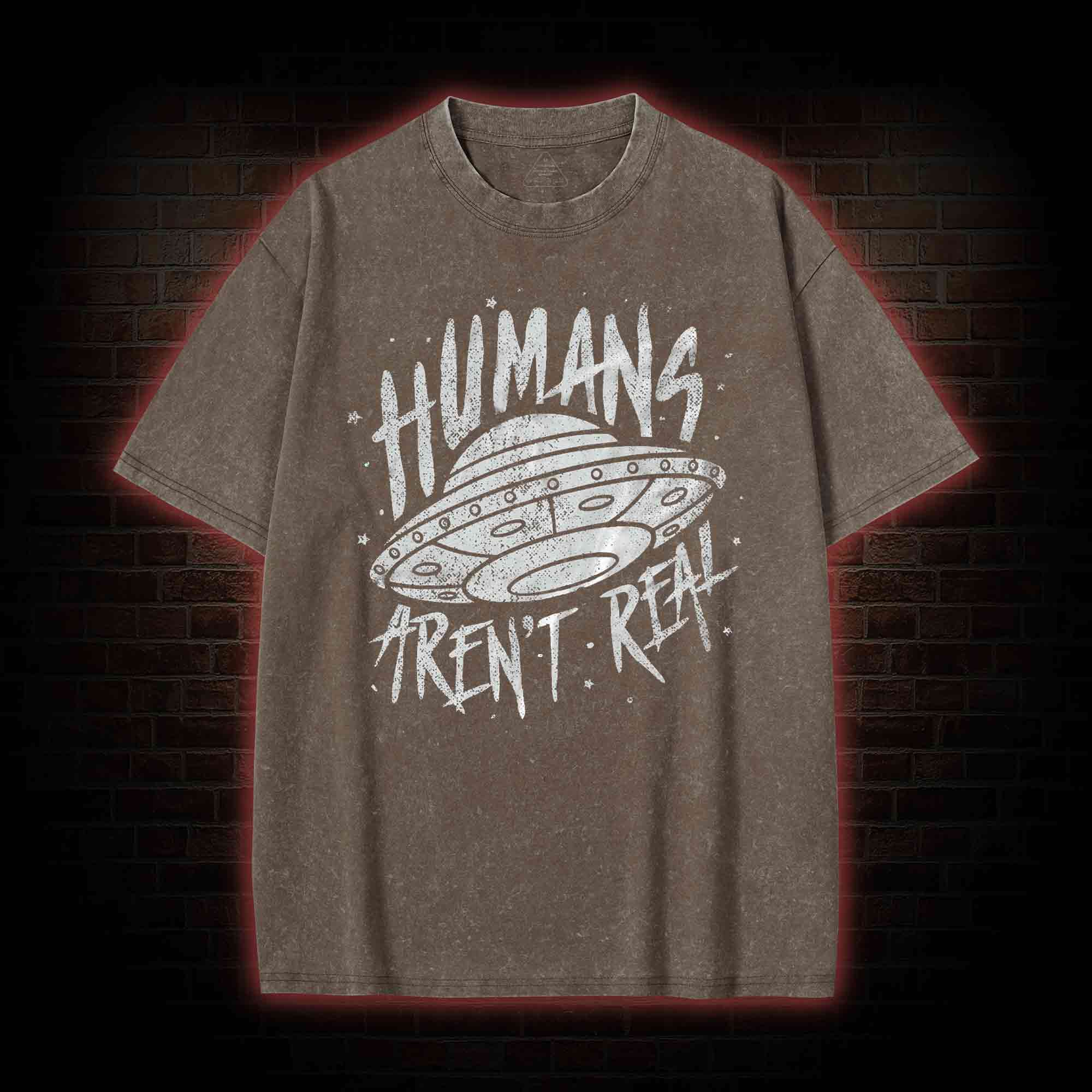 Humans aren't Real Washed T-shirt