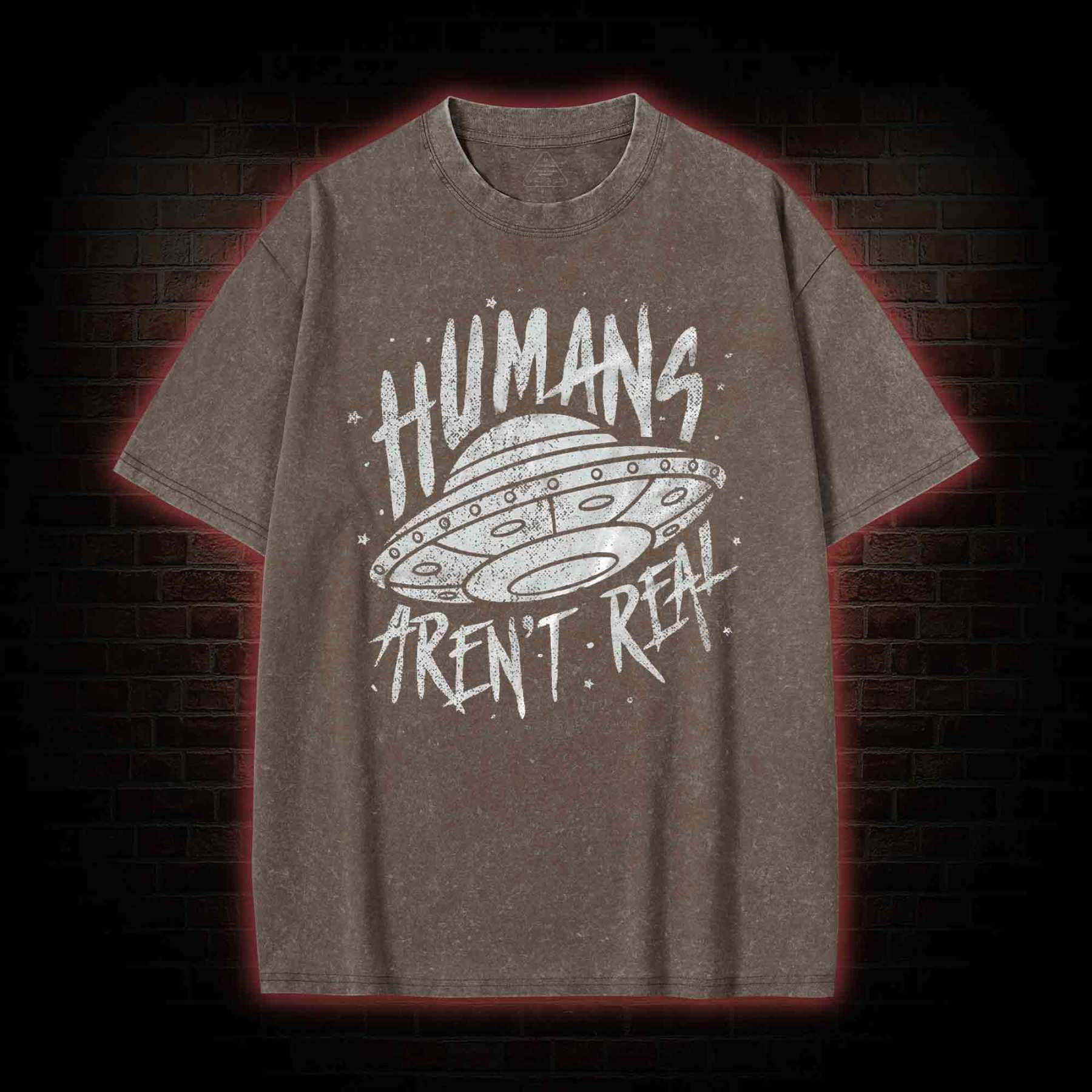 Humans aren't Real Washed T-shirt