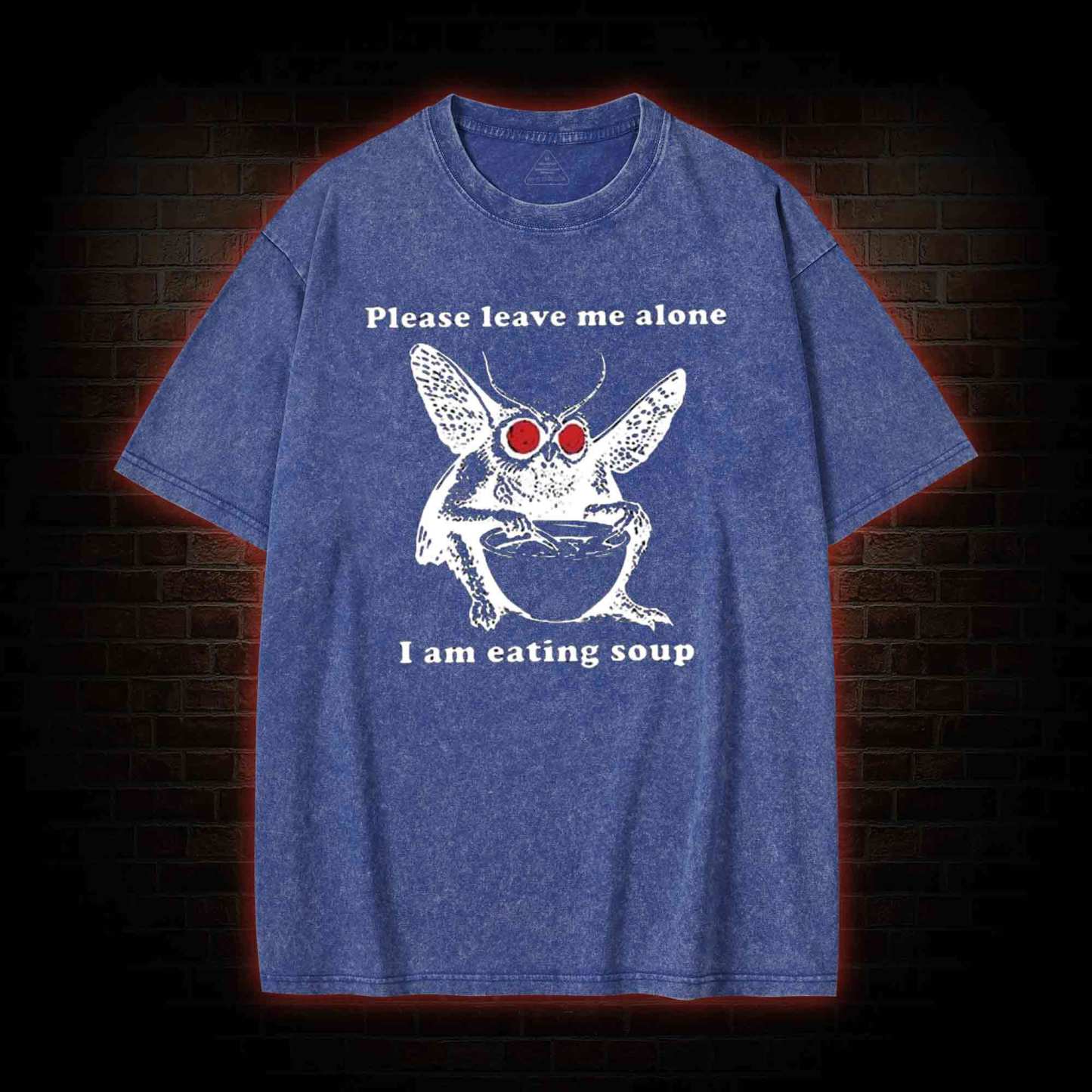 Mothman Eating Soup Washed T-shirt