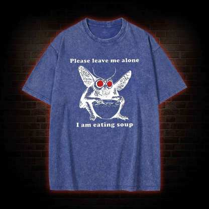 Mothman Eating Soup Washed T-shirt