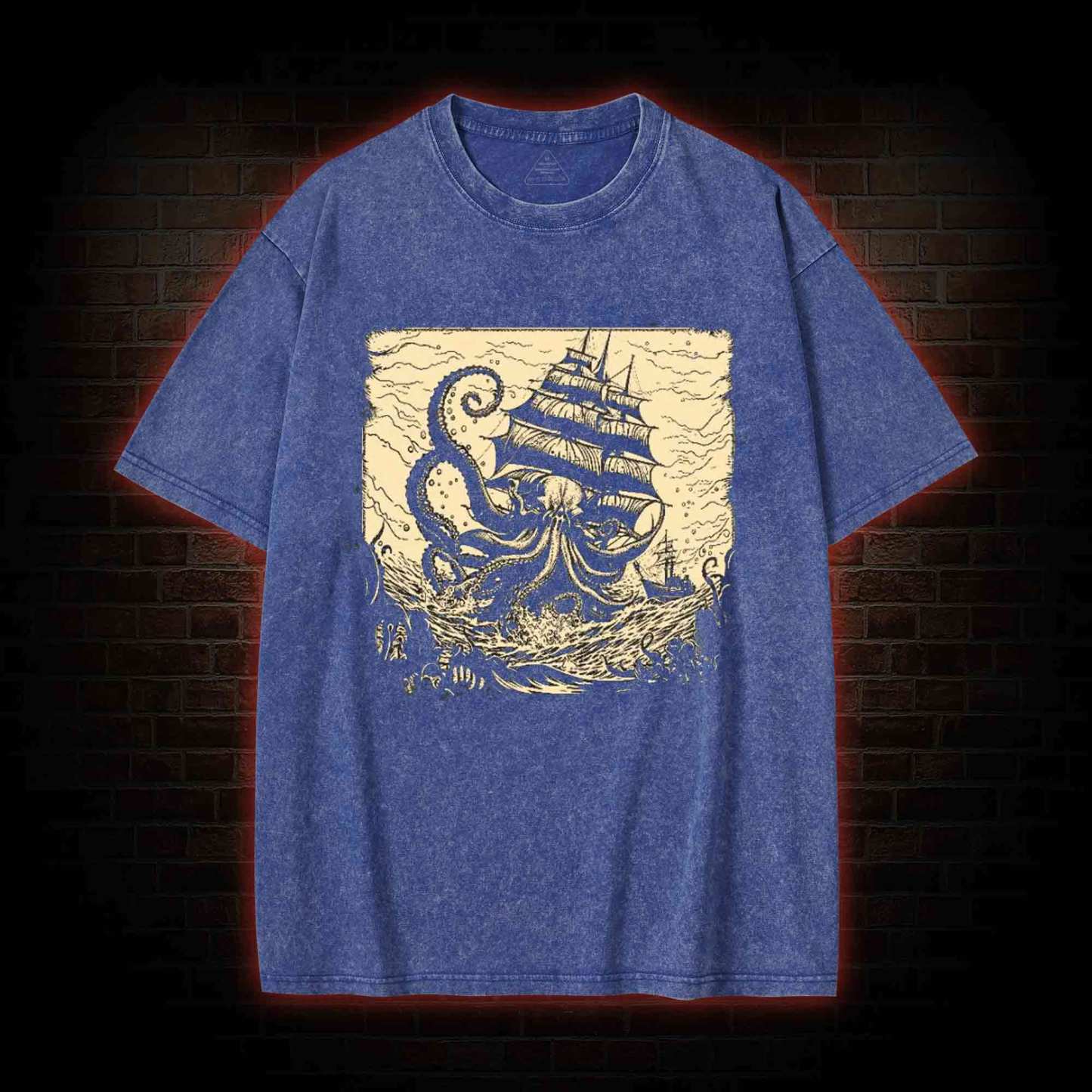 Kraken at Sea Washed T-shirt