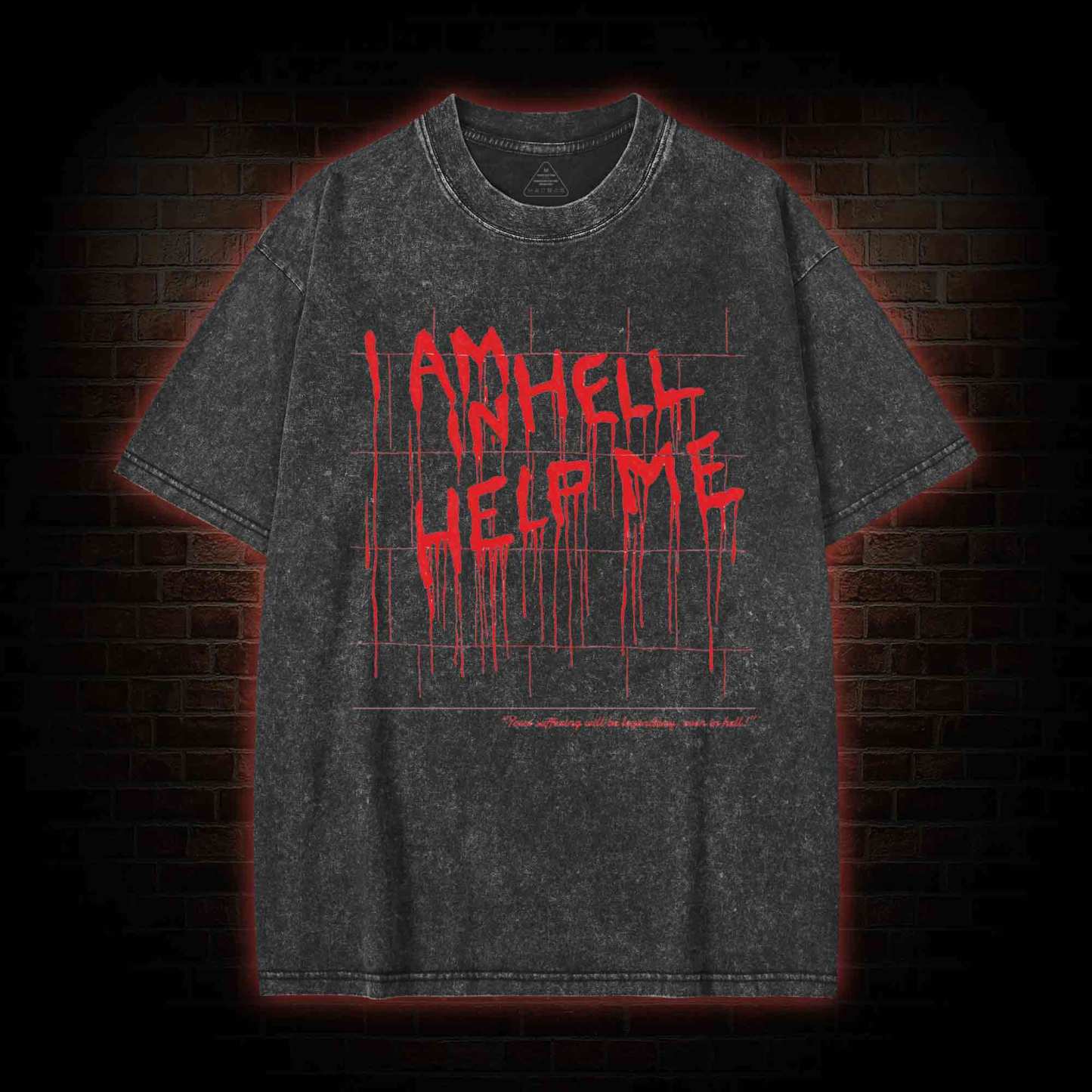 I Am in Hell Help Me Washed T-shirt