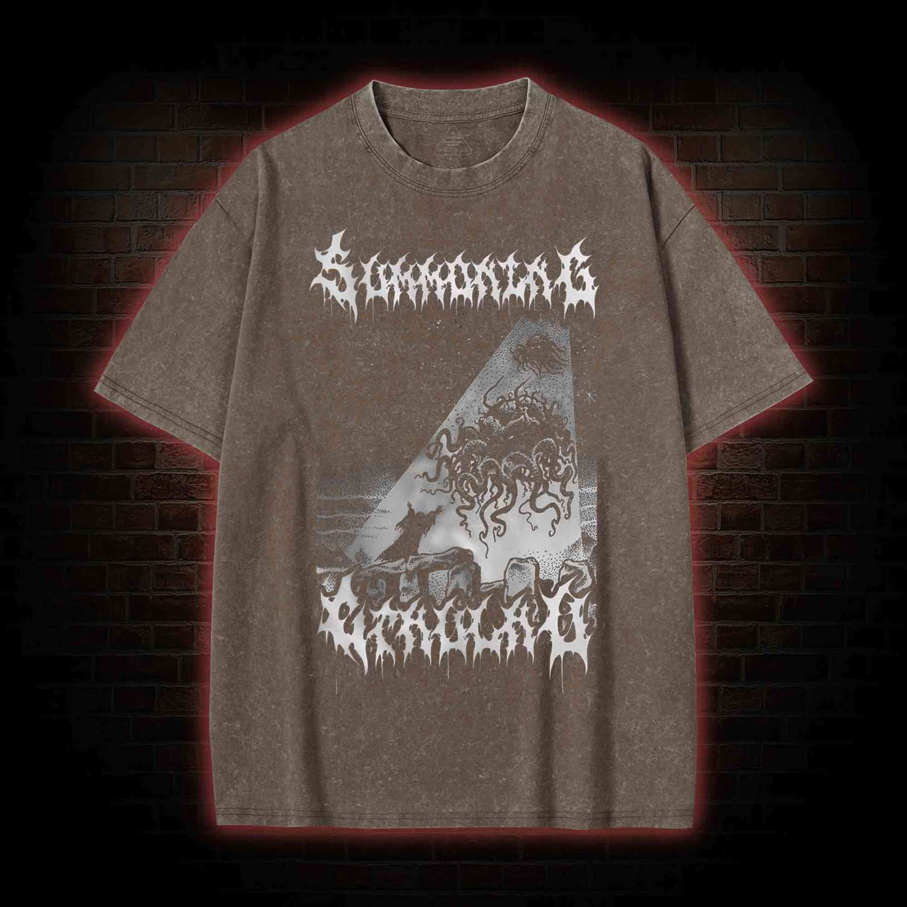 Summoning Cthulhu Washed T-shirt