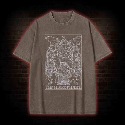 The Hierophant Tarot Card Washed T-shirt
