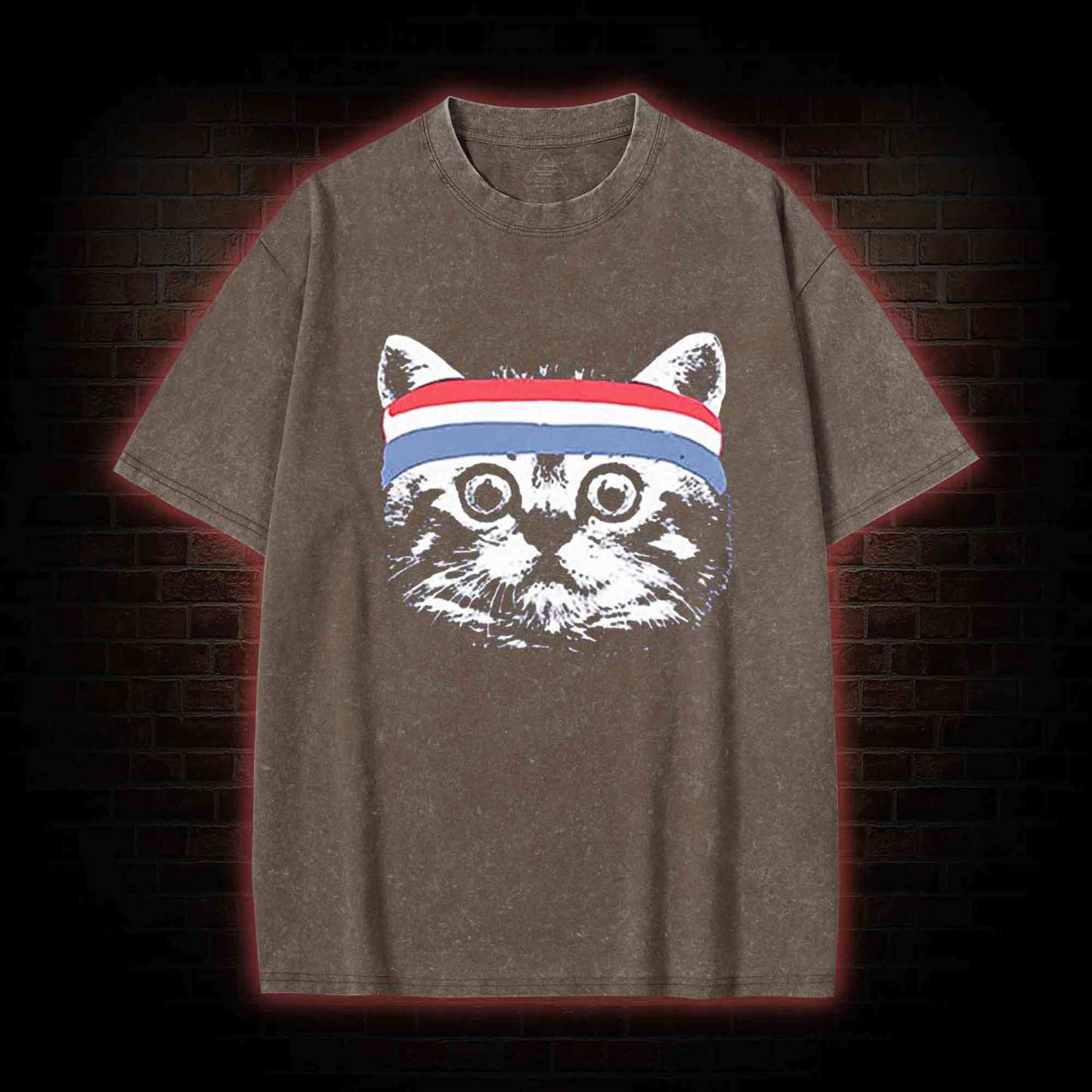 Cat Headband Washed T-shirt