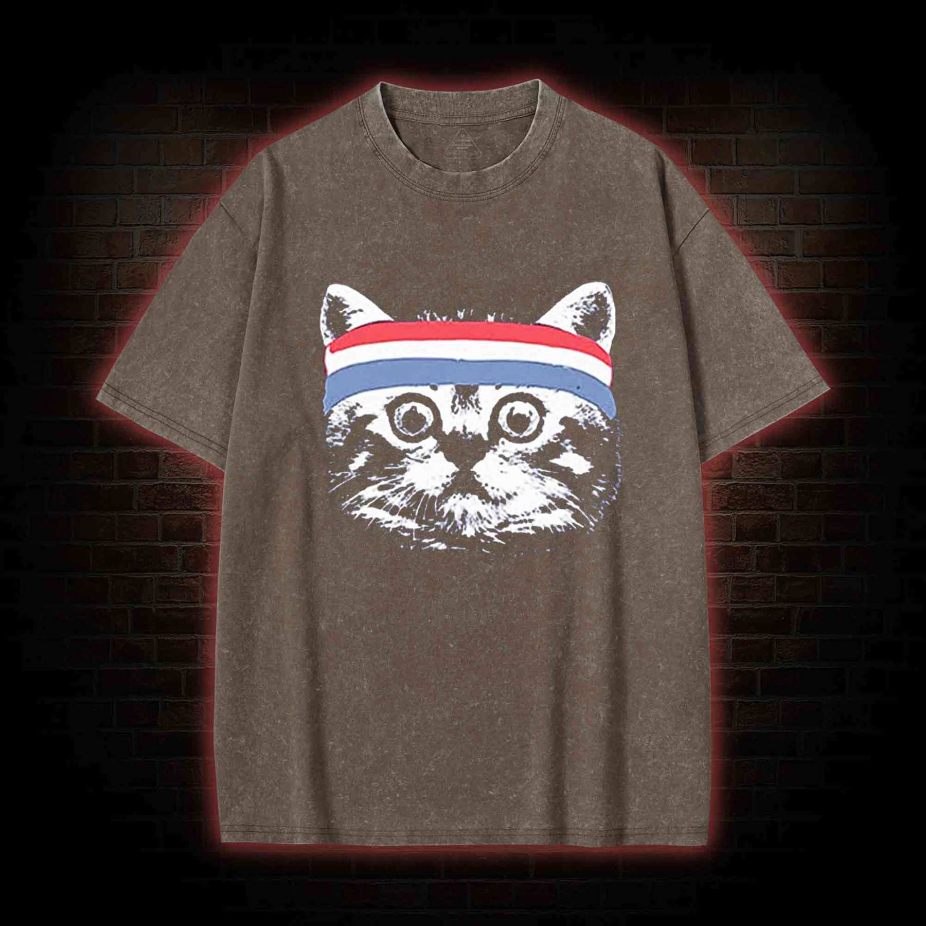 Cat Headband Washed T-shirt