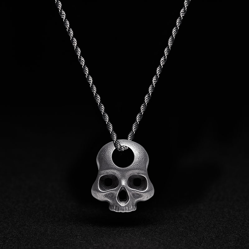 Hollow Skull Sculptural Necklace
