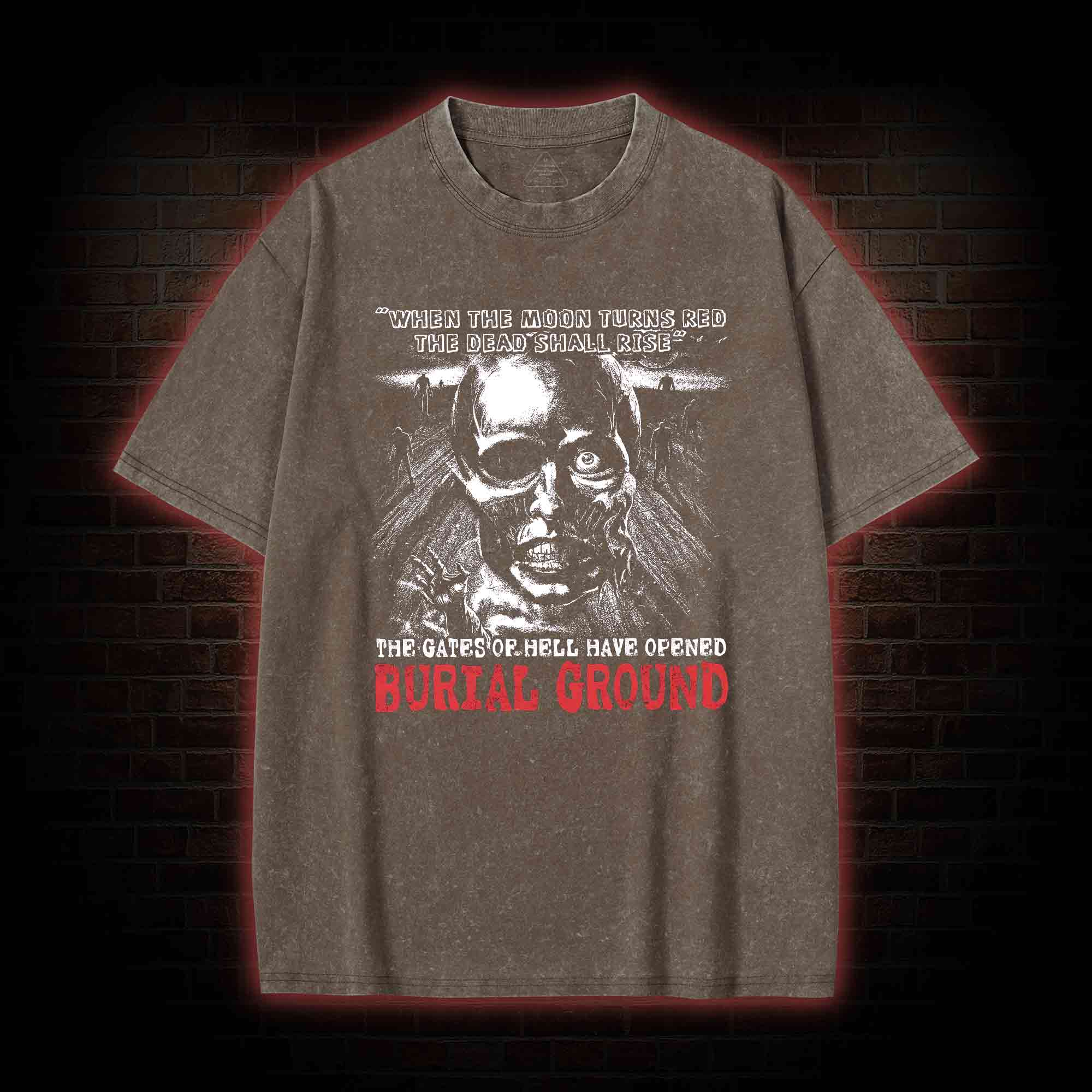 Moon Turns Red The Dead Shall Rise Washed T-shirt