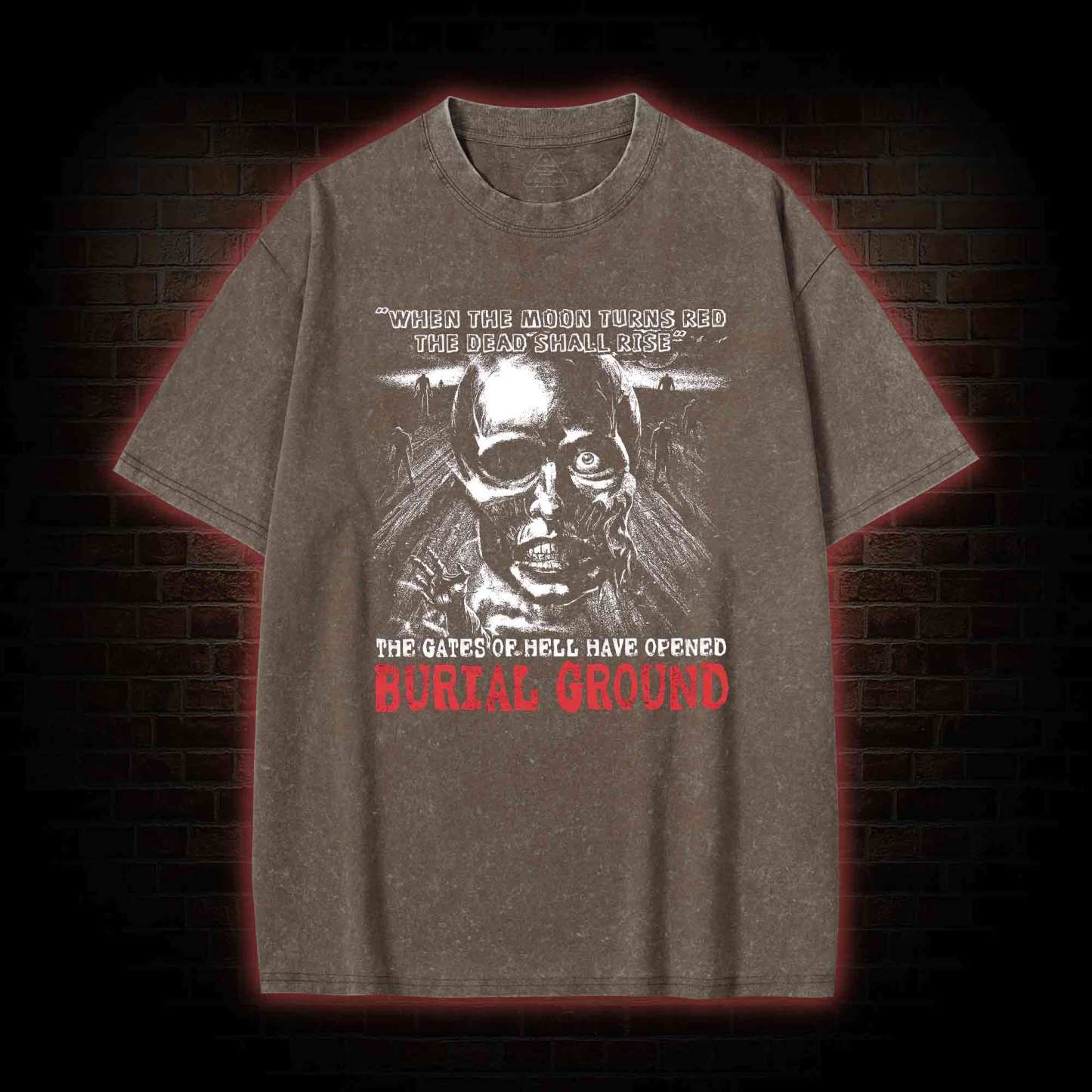 Moon Turns Red The Dead Shall Rise Washed T-shirt