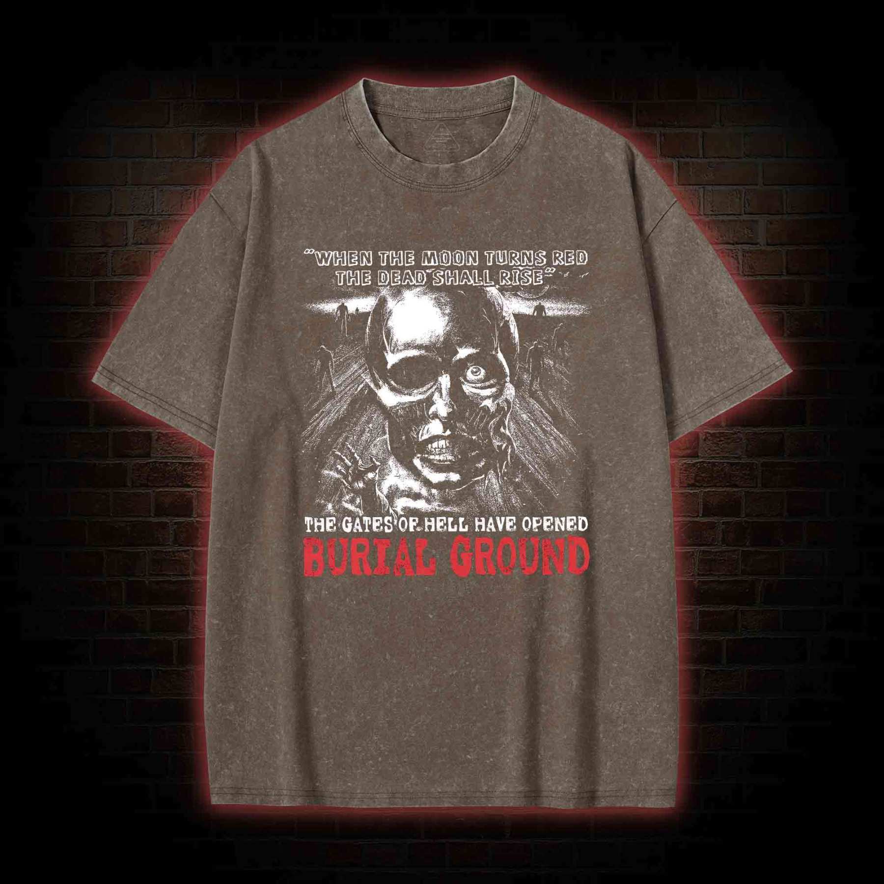 Moon Turns Red The Dead Shall Rise Washed T-shirt