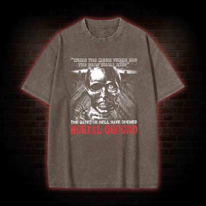 Moon Turns Red The Dead Shall Rise Washed T-shirt