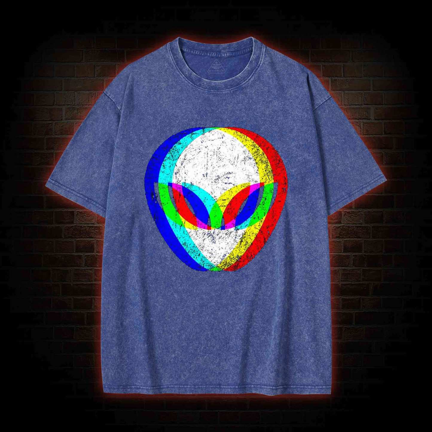 Alien Head Trippy Washed T-shirt