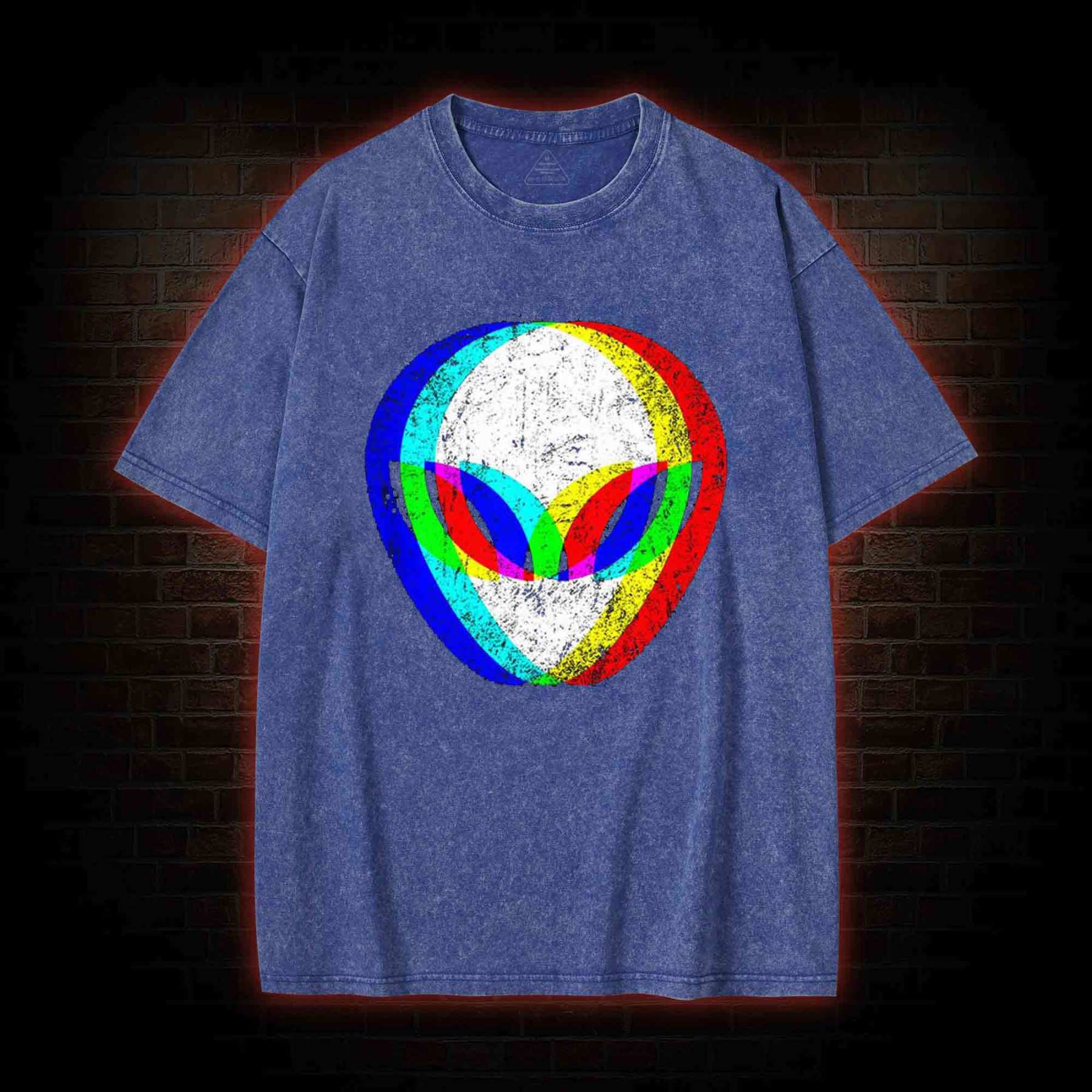Alien Head Trippy Washed T-shirt