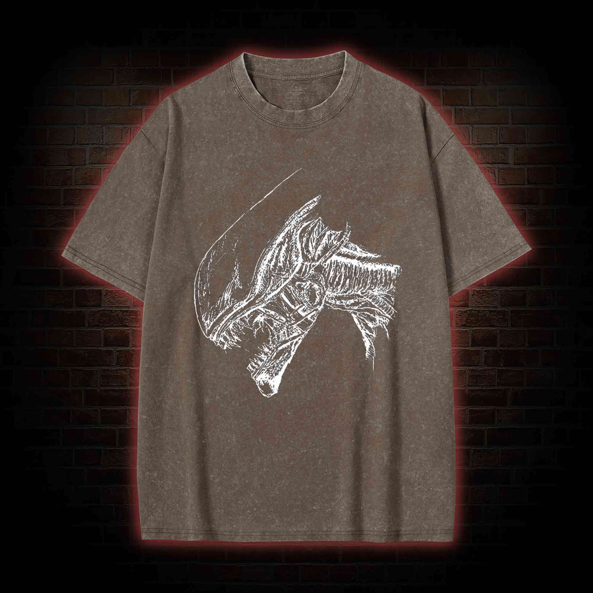 Aliens Head Washed T-shirt