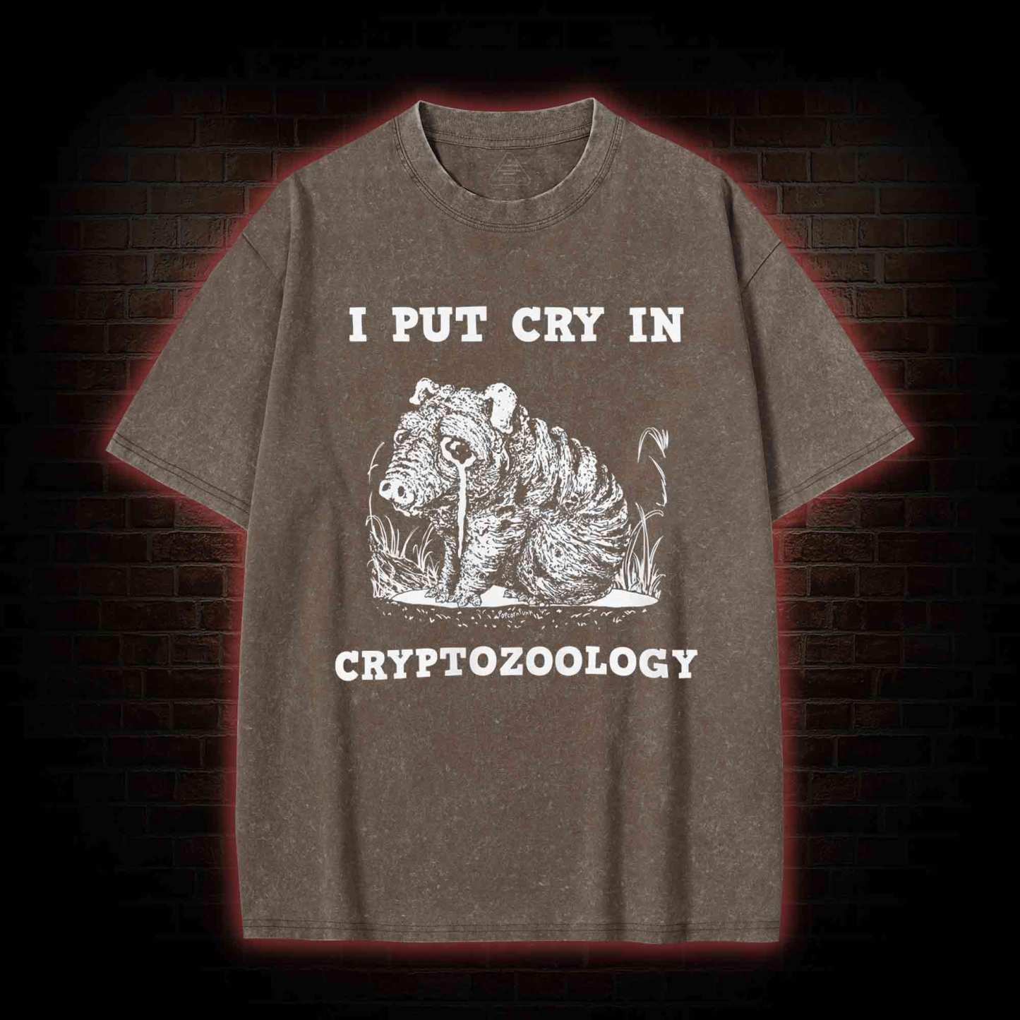 I Put Cry in Cryptozoology Washed T-shirt