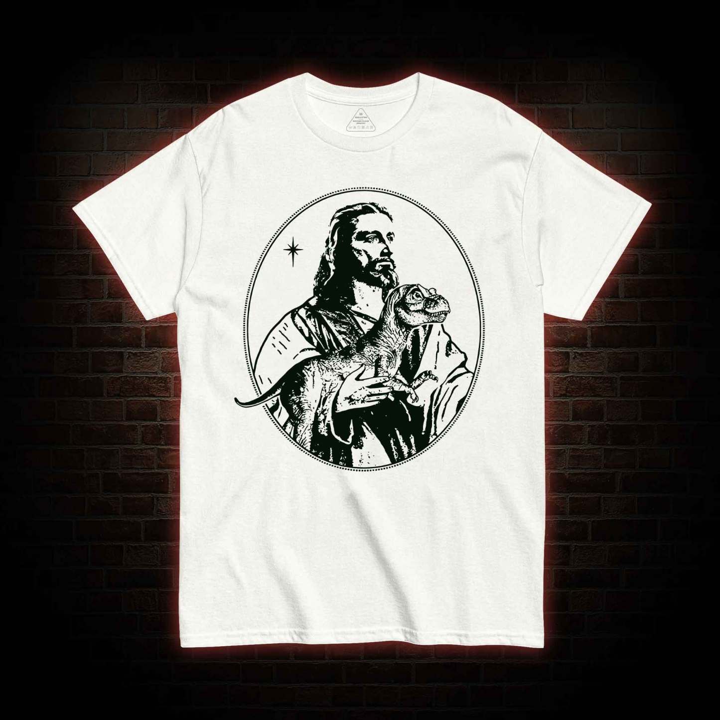 Jesus Holding Dinosaur T-Shirt 