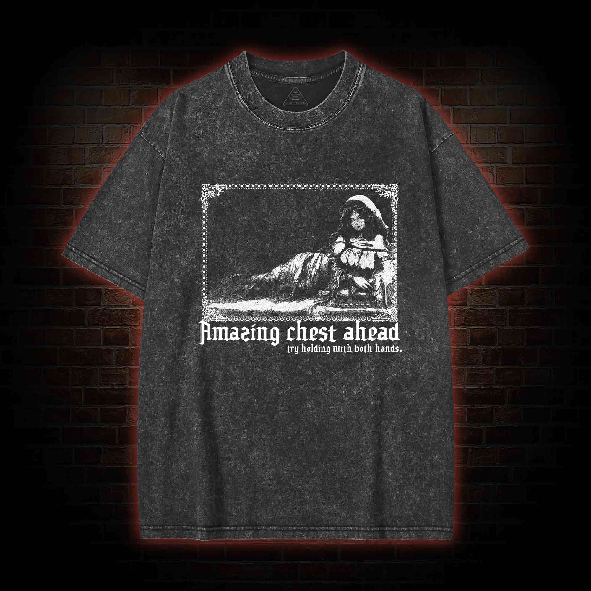 Try Holding with Both Hands Washed T-shirt