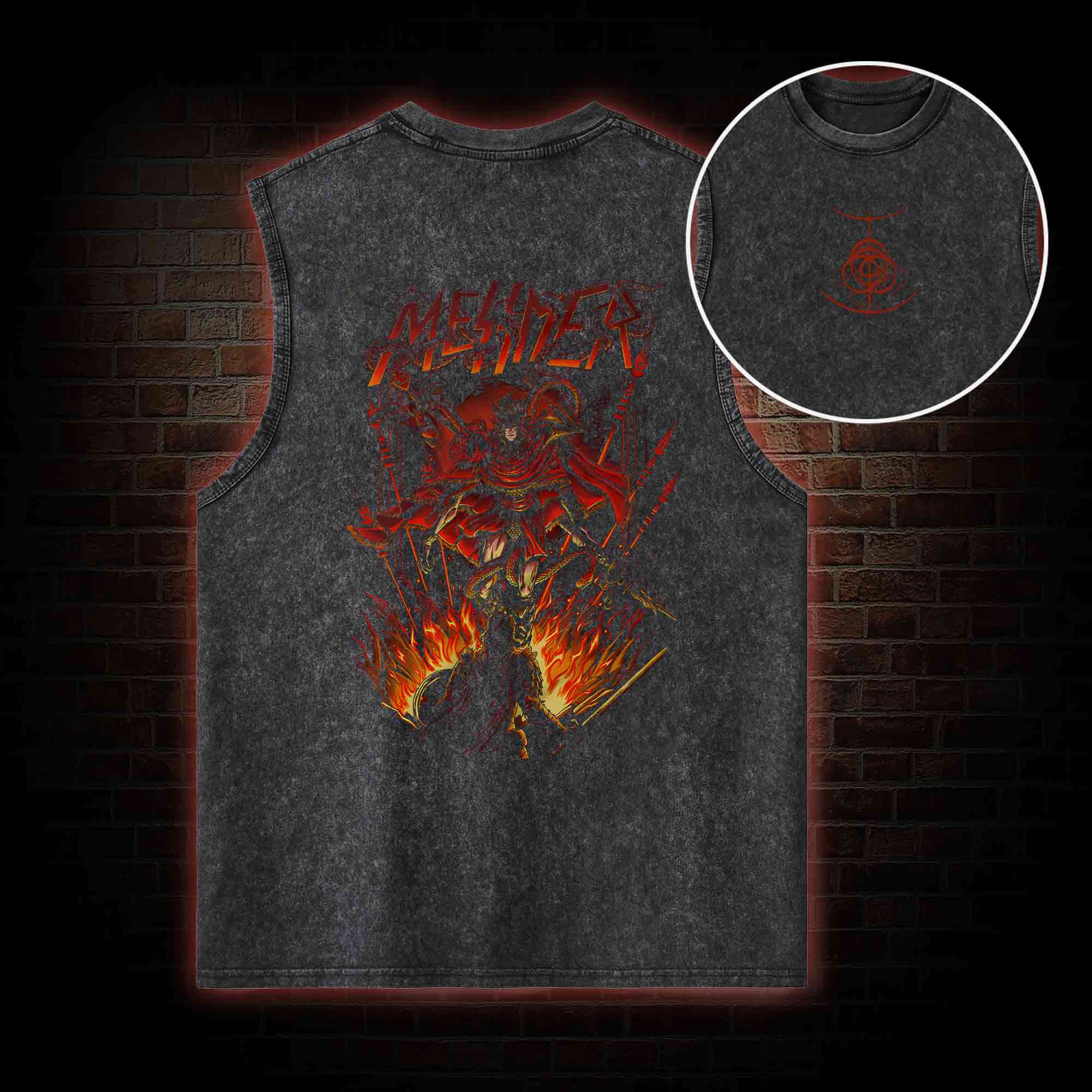  The Impaler Back Print Washed Tank Top