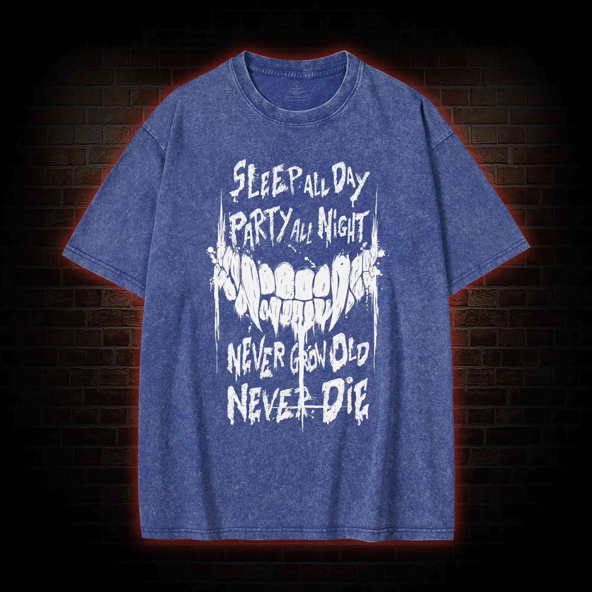 Never Grow Old Never Die Washed T-shirt