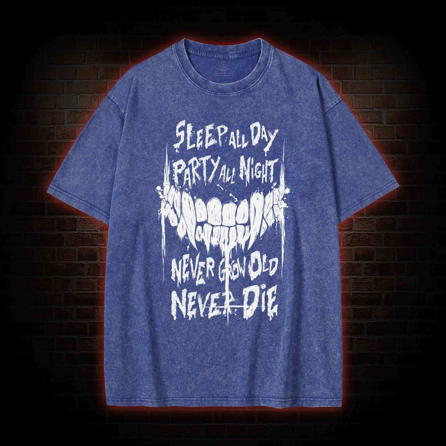 Never Grow Old Never Die Washed T-shirt