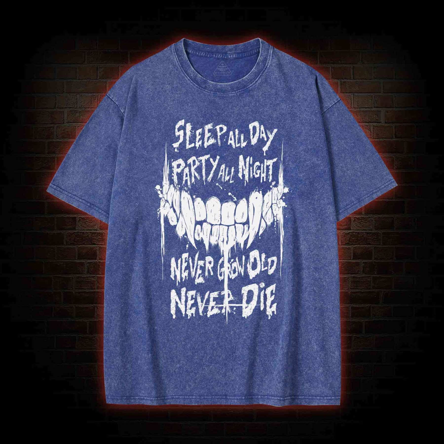 Never Grow Old Never Die Washed T-shirt