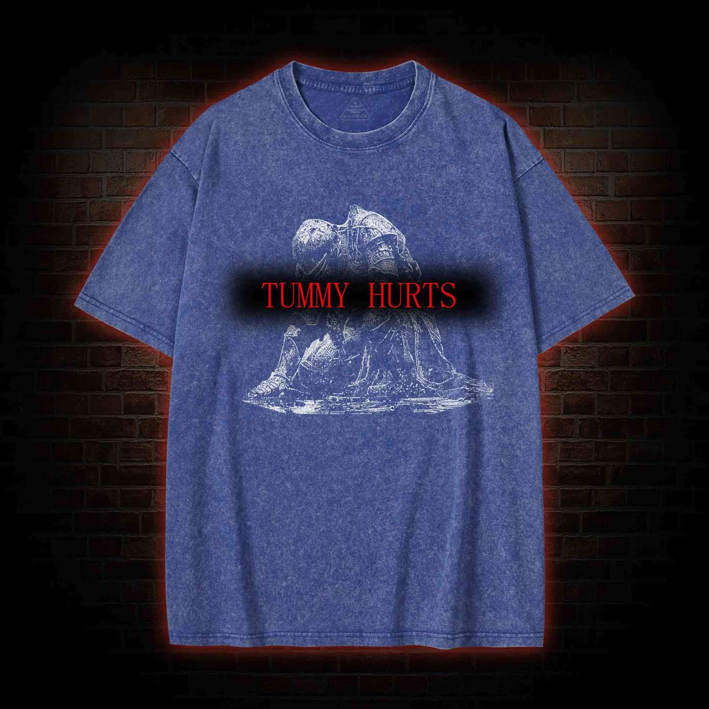 Retro Tummy Hurts Washed T-shirt