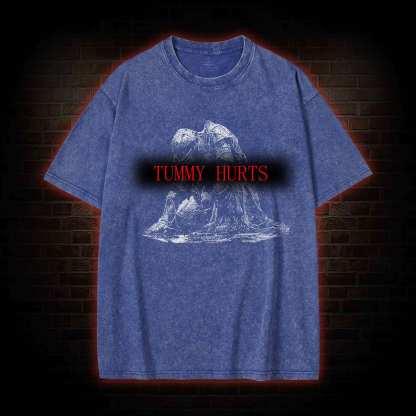 Retro Tummy Hurts Washed T-shirt