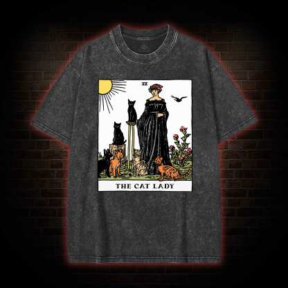 The Cat Lady Washed T-shirt
