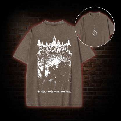 The Night and The Dream were Long Back Print Washed T-shirt