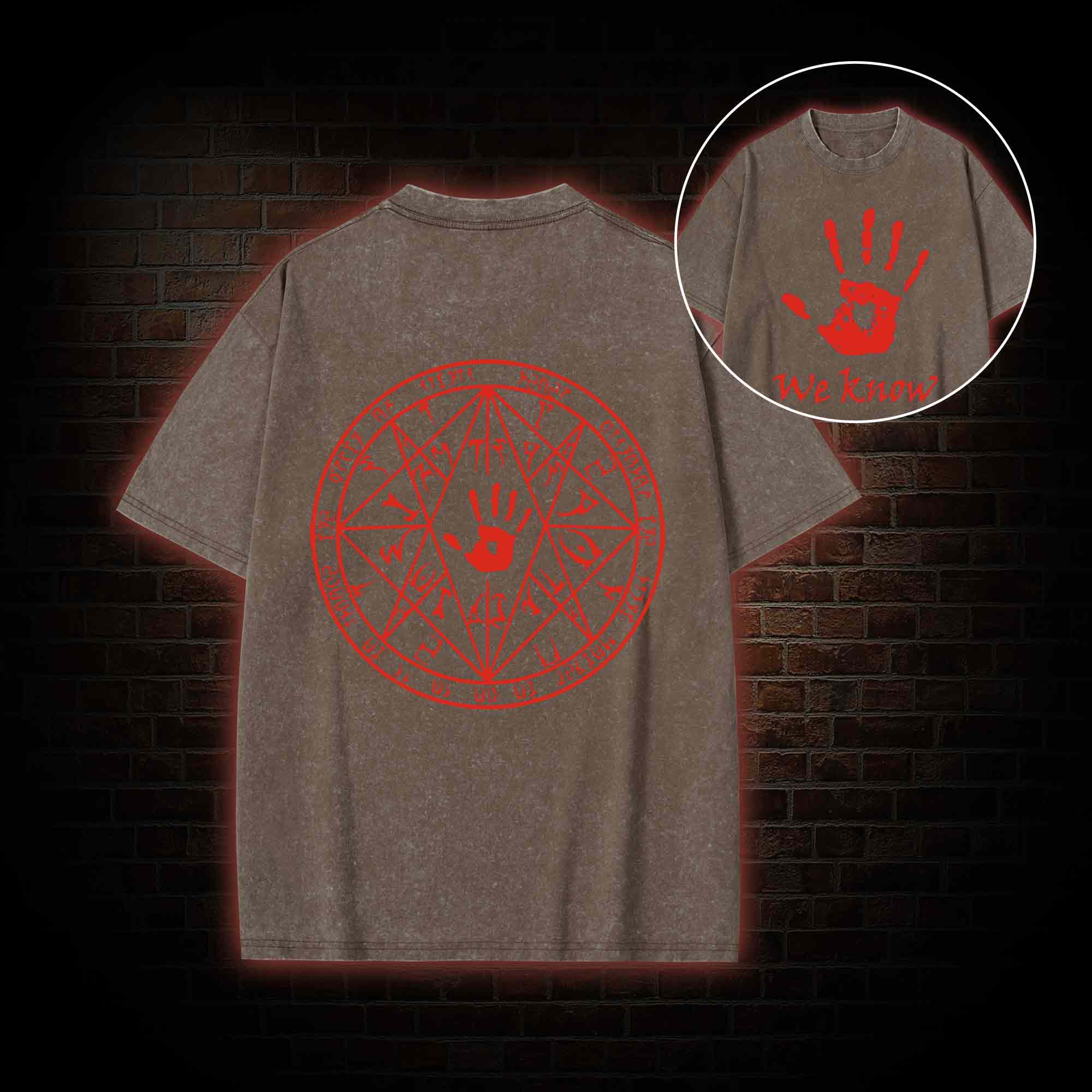 we know Back Print Washed T-shirt