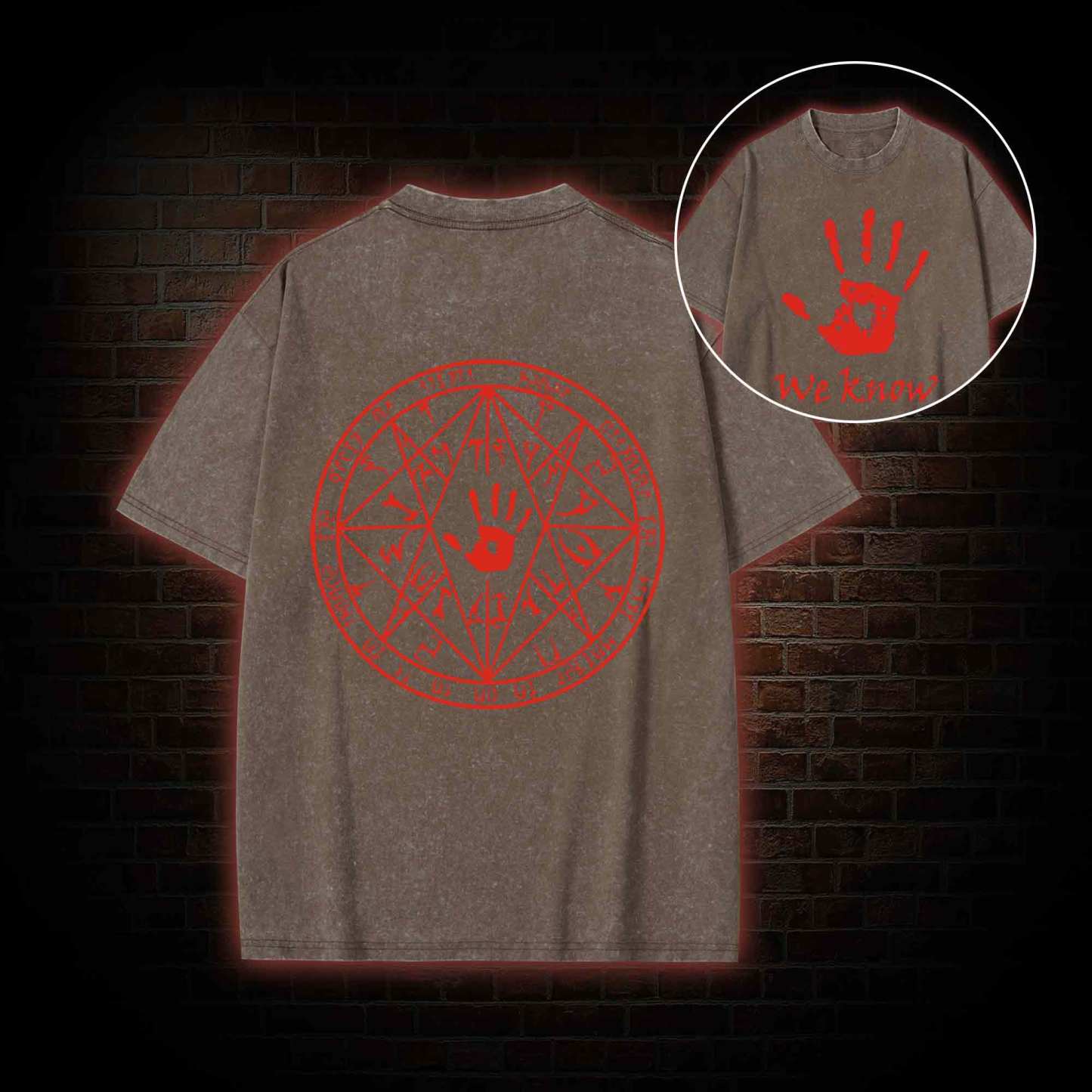 we know Back Print Washed T-shirt