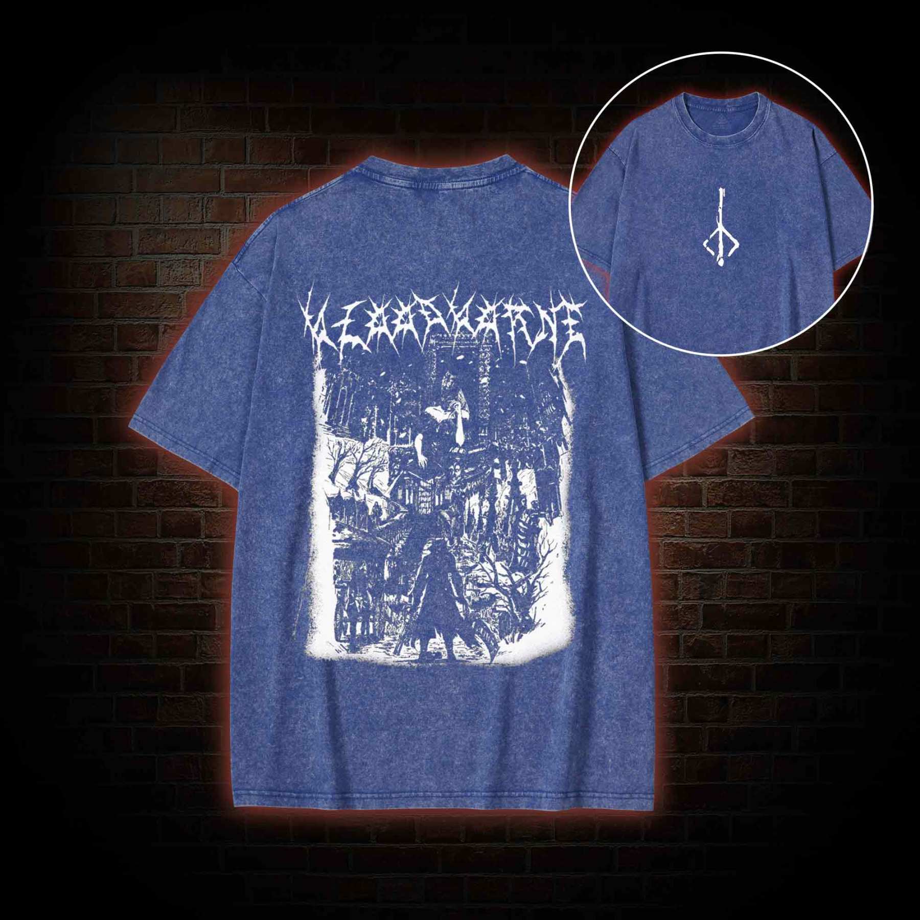 Fear the Old Blood Vintage back print Washed T-shirt