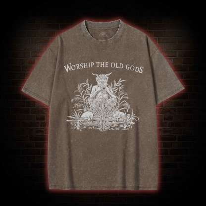 Worship The Old Gods Washed T-shirt
