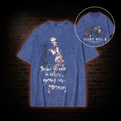 2459 back print Washed T-shirt