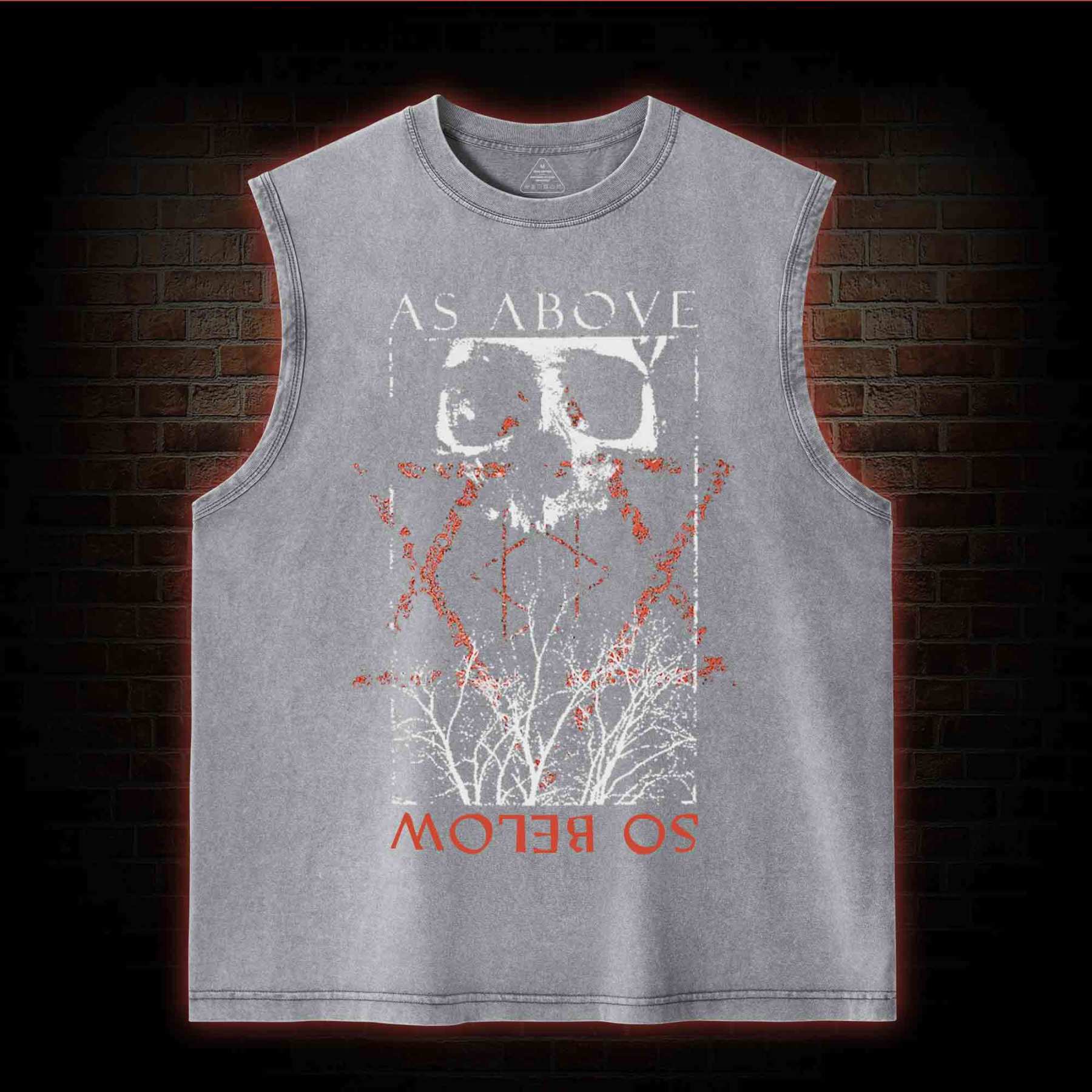 As About So Below Horror Washed Tank Top