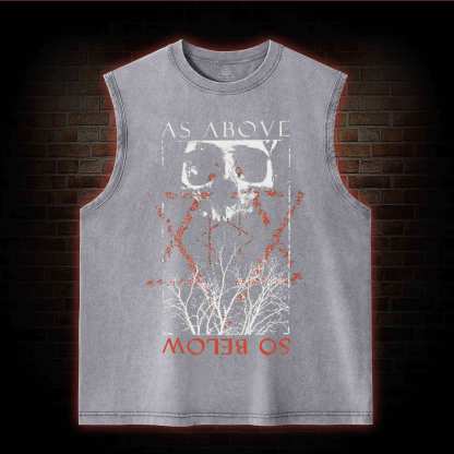 As About So Below Horror Washed Tank Top
