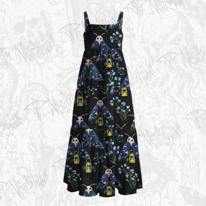 Night Moth Lantern Wildflower Wide Straps Maxi Dress