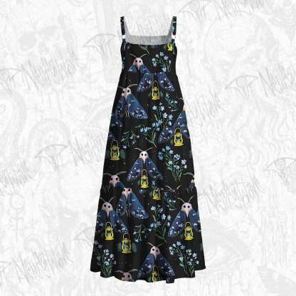 Night Moth Lantern Wildflower Wide Straps Maxi Dress