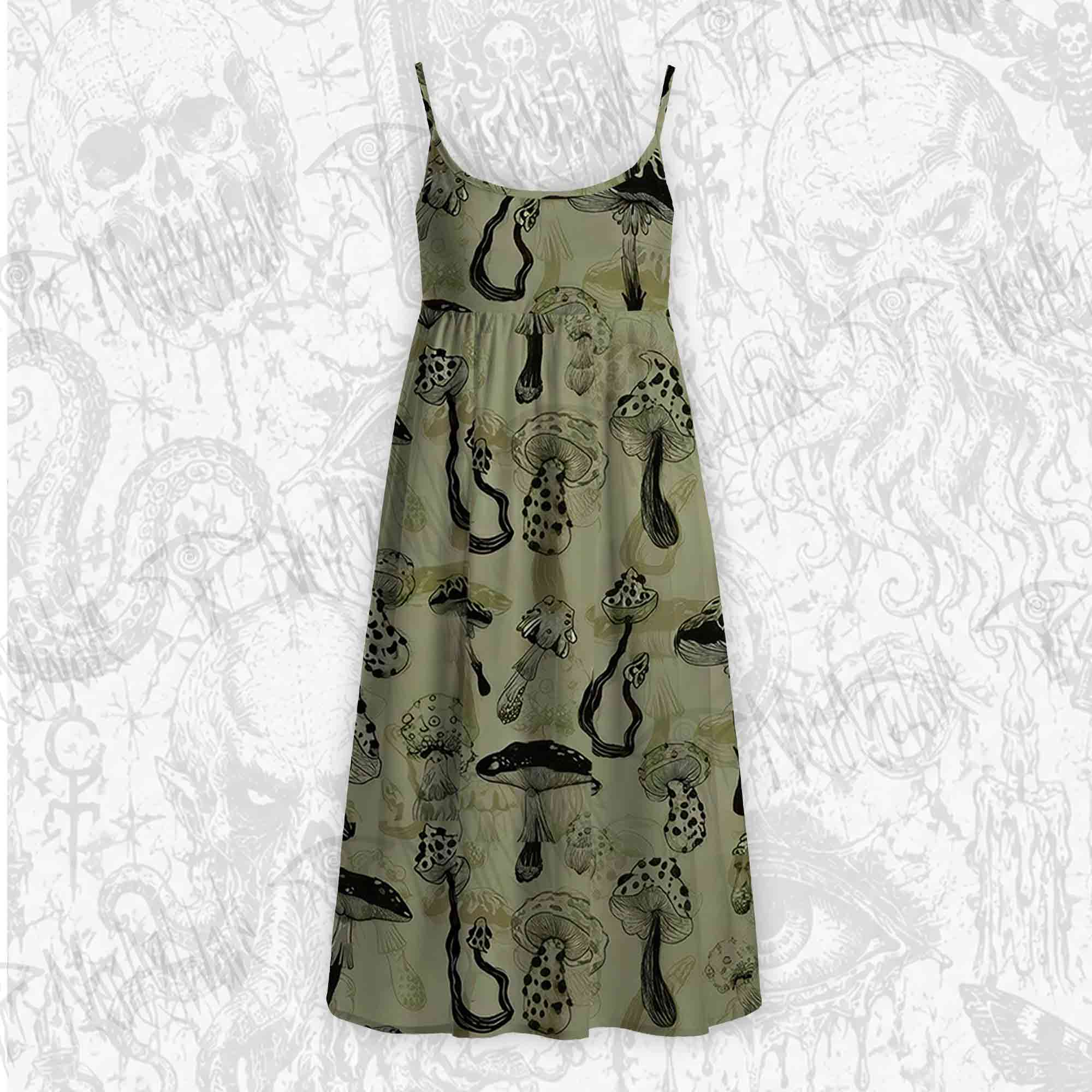 Mushroom Strap Midi Sundress