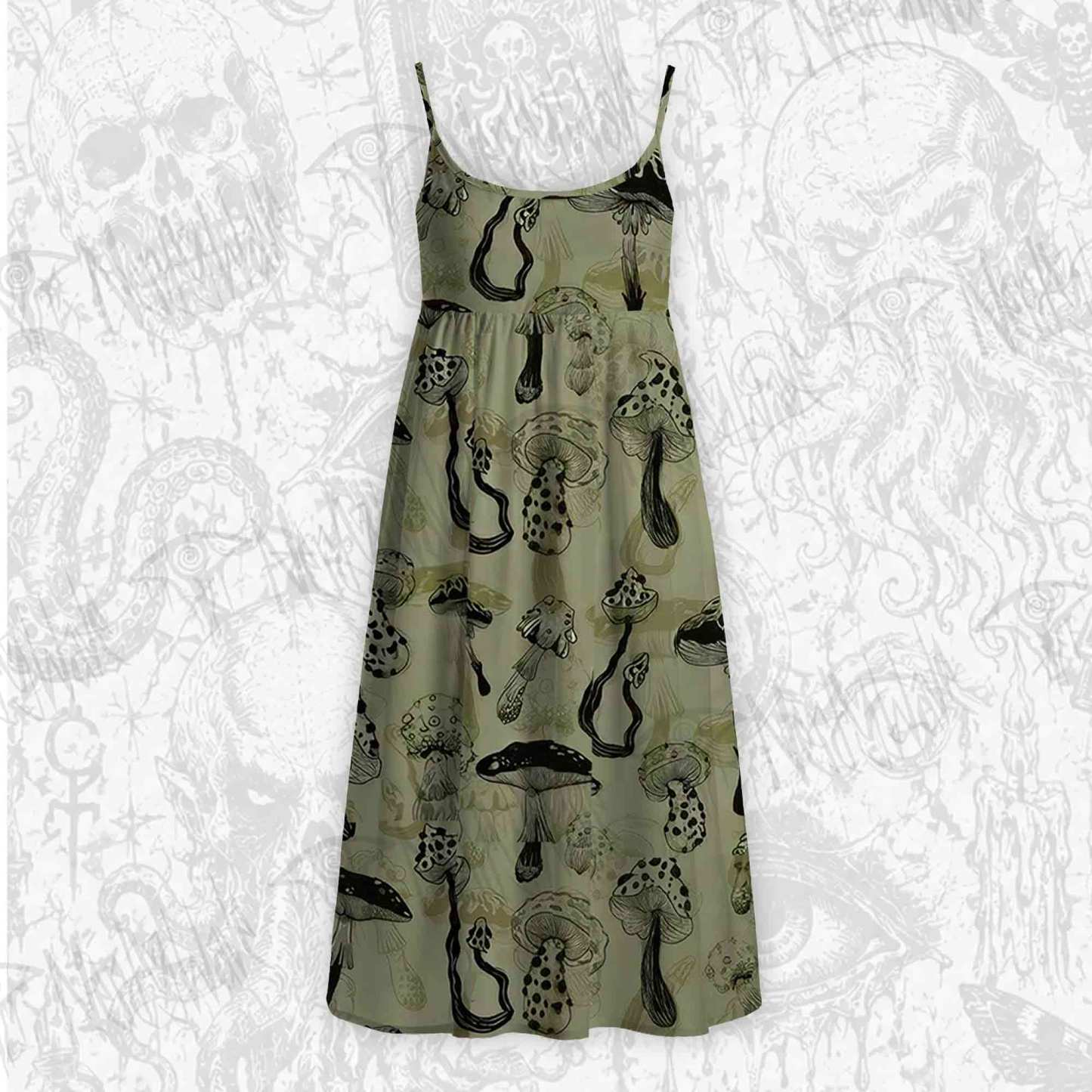 Mushroom Strap Midi Sundress